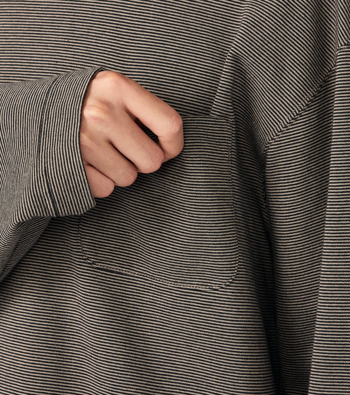Micro Stripe Pocket L/S Tee - Image 11