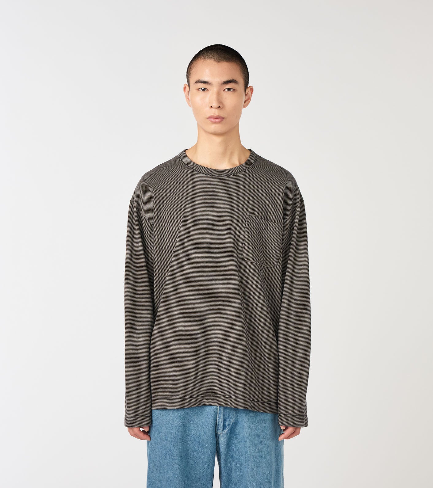 Micro Stripe Pocket L/S Tee - Image 4